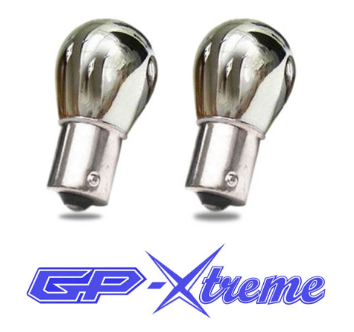 GP Xtreme 1156 7506 PY21W Chrome Silver Stealth Light Bulbs Amber Turn Signal