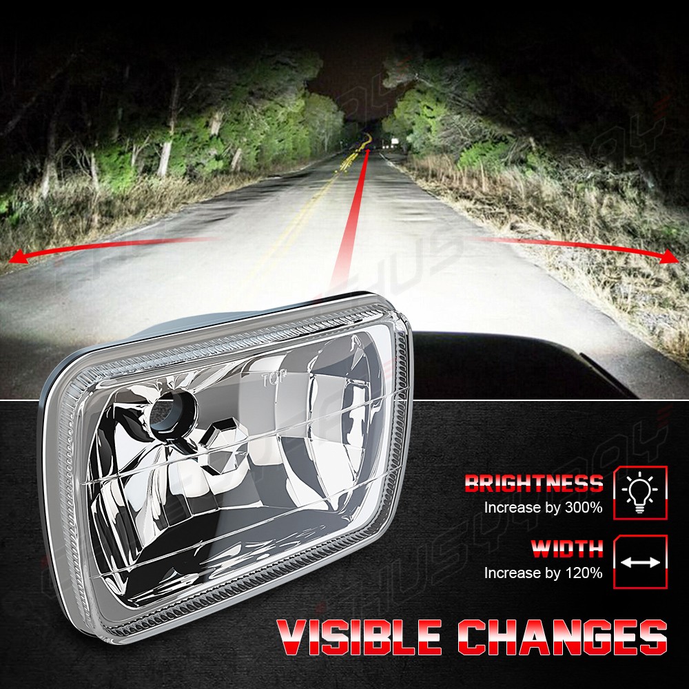 7X6″ 5X7 LED Headlight Hi/Low Beam H6014 for Jeep Cherokee XJ 1984-2001