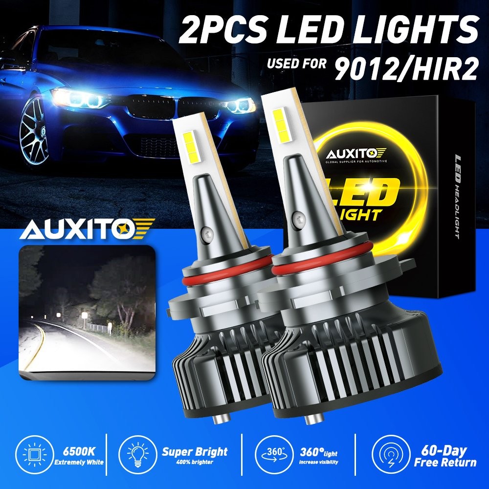 AUXITO 9012 LED Bulbs Headlight kit High Low Beam 6500K Super Bright CANBUS HID