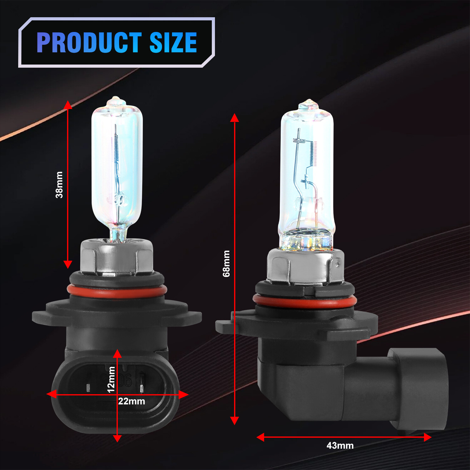 9005+9006 Headlight Halogen High Low Beam Bulb 4200K Warm White Replacement Kit