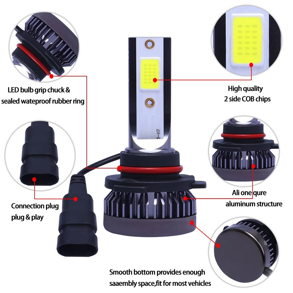 Combo 9005+H11 LED Headlight Super Bright Bulbs Kit White 720000LM High/Low Beam