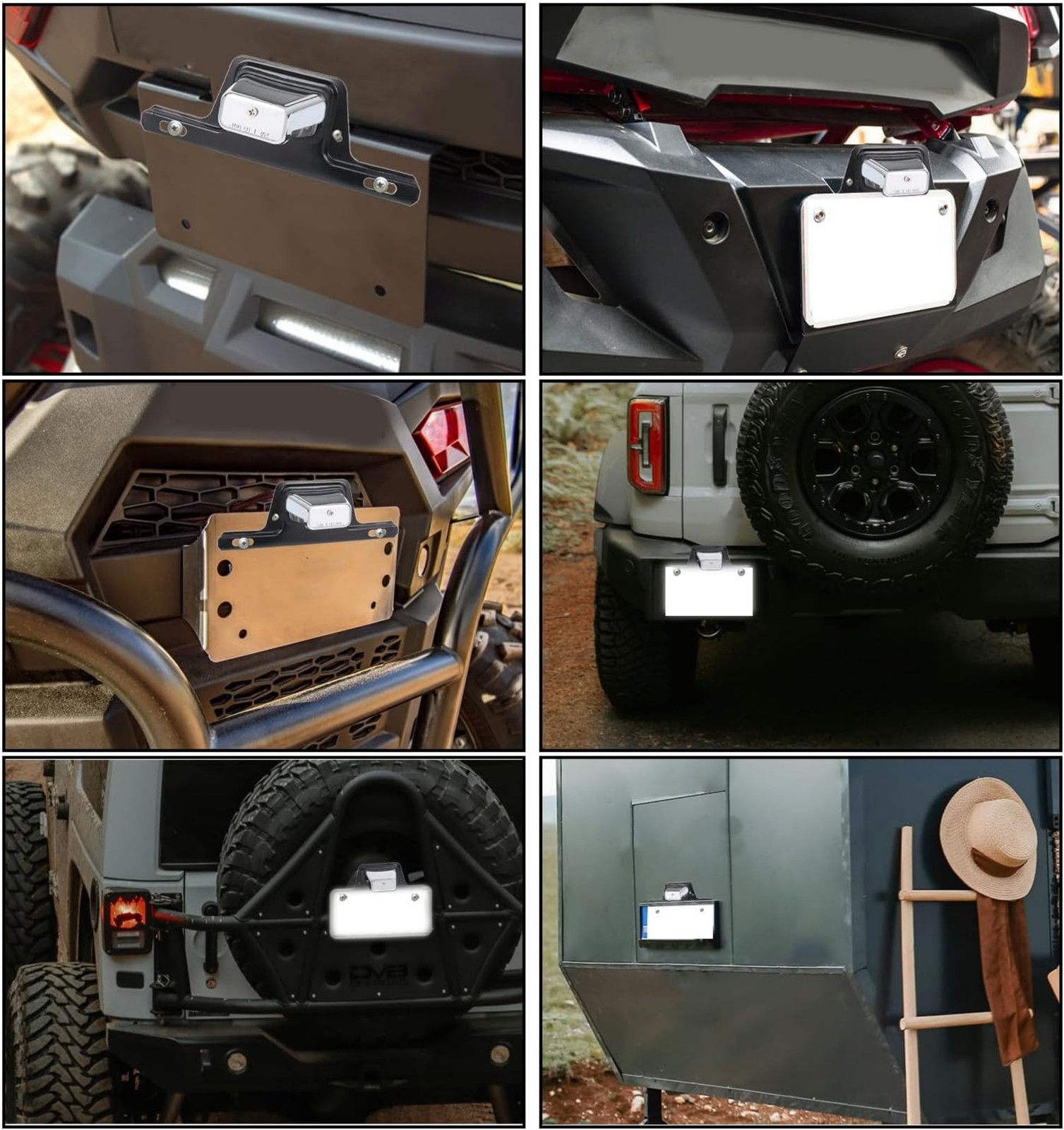 2 LED 12V DOT License Plate Assembly Chrome Silver IPX7 Waterproof For Vehicles