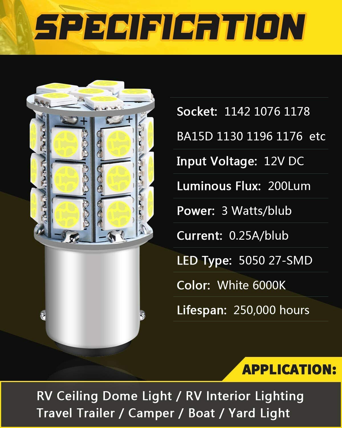 Super LED TAILLIGHT LIGHT BULB for 2004-2007 Yamaha YXR660 Rhino 660 ATV: USA