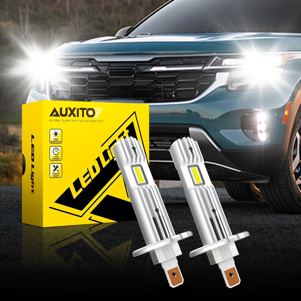 2x H1 6000K Super Bright White 6000LM DRL LED Headlight Bulb Kit High Beam NEW