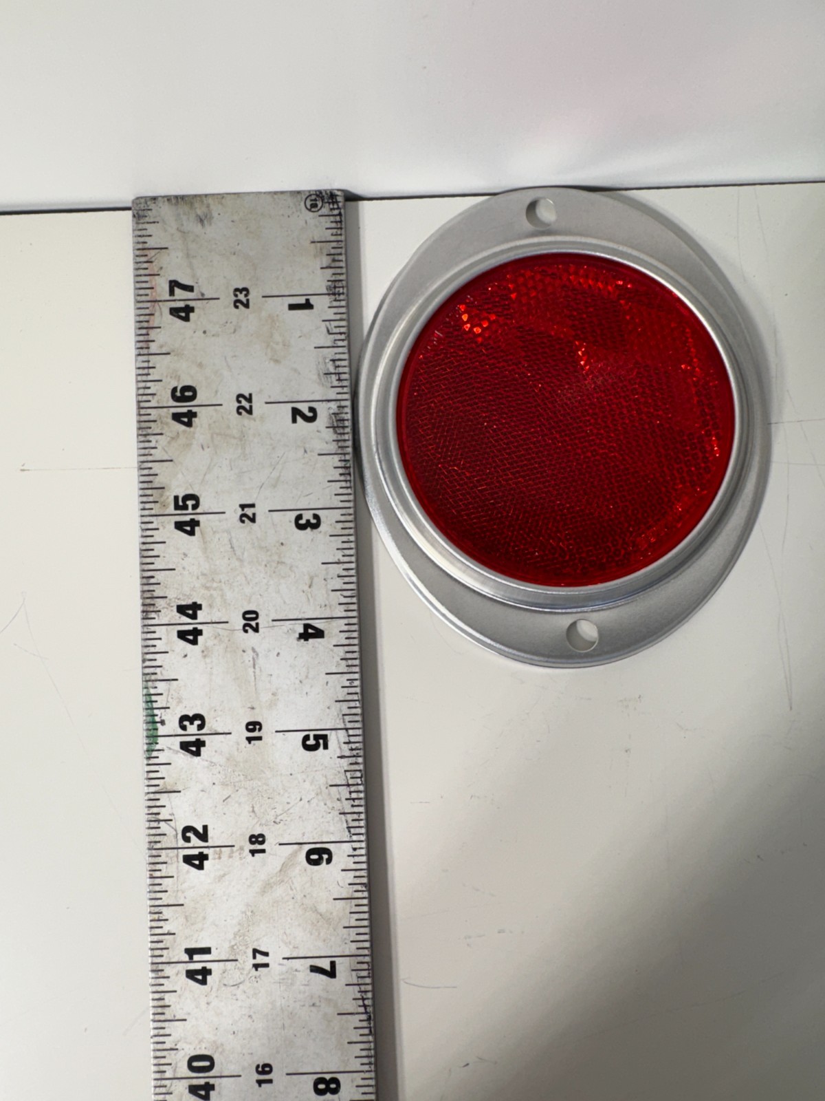 3 inch Round Aluminum Housing Reflectors Amber + Red Pair Military Trailer
