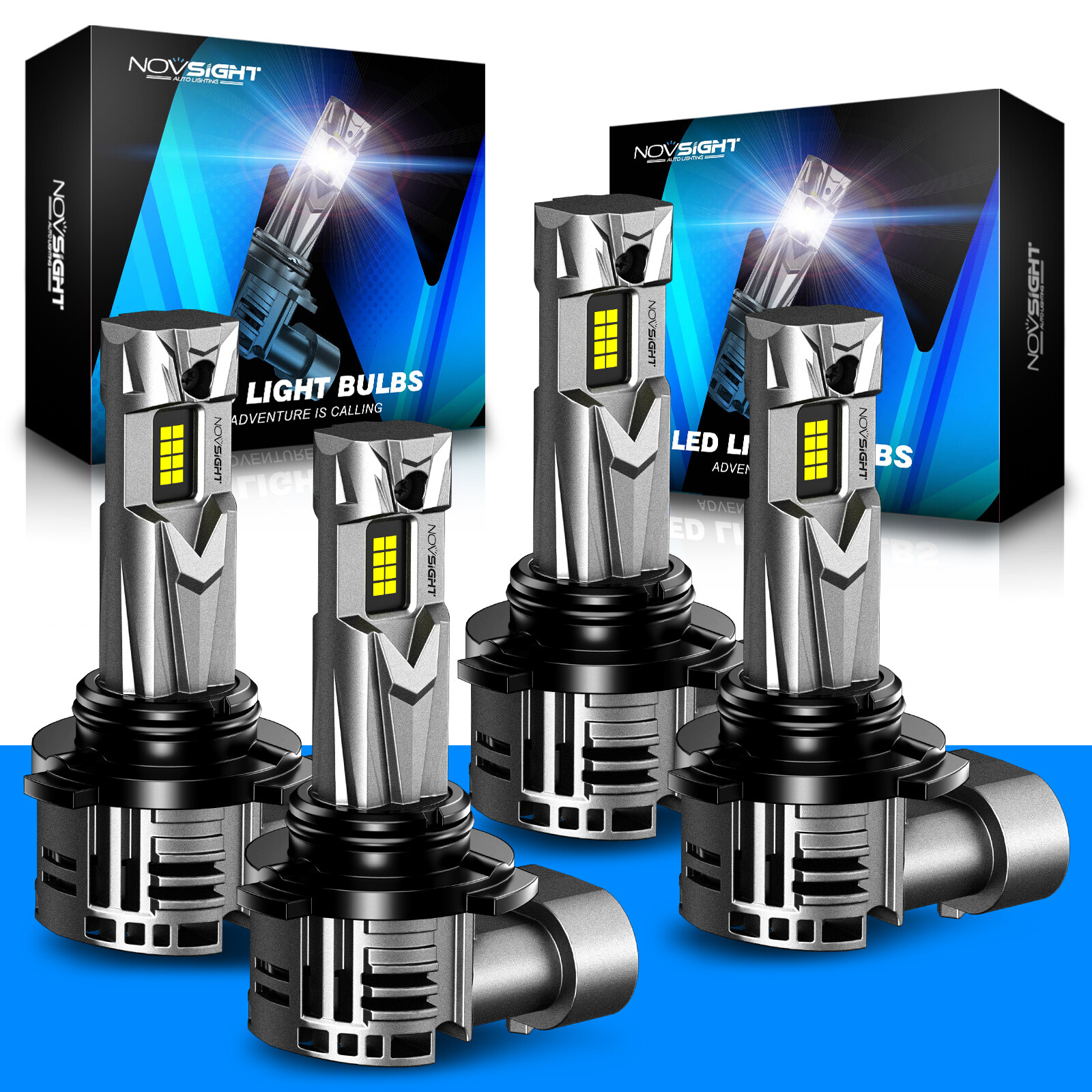 4PCS NOVSIGHT HB3 HB4 9005 9006 Combo LED Headlight High Low Beam Bulb Lamp 70W
