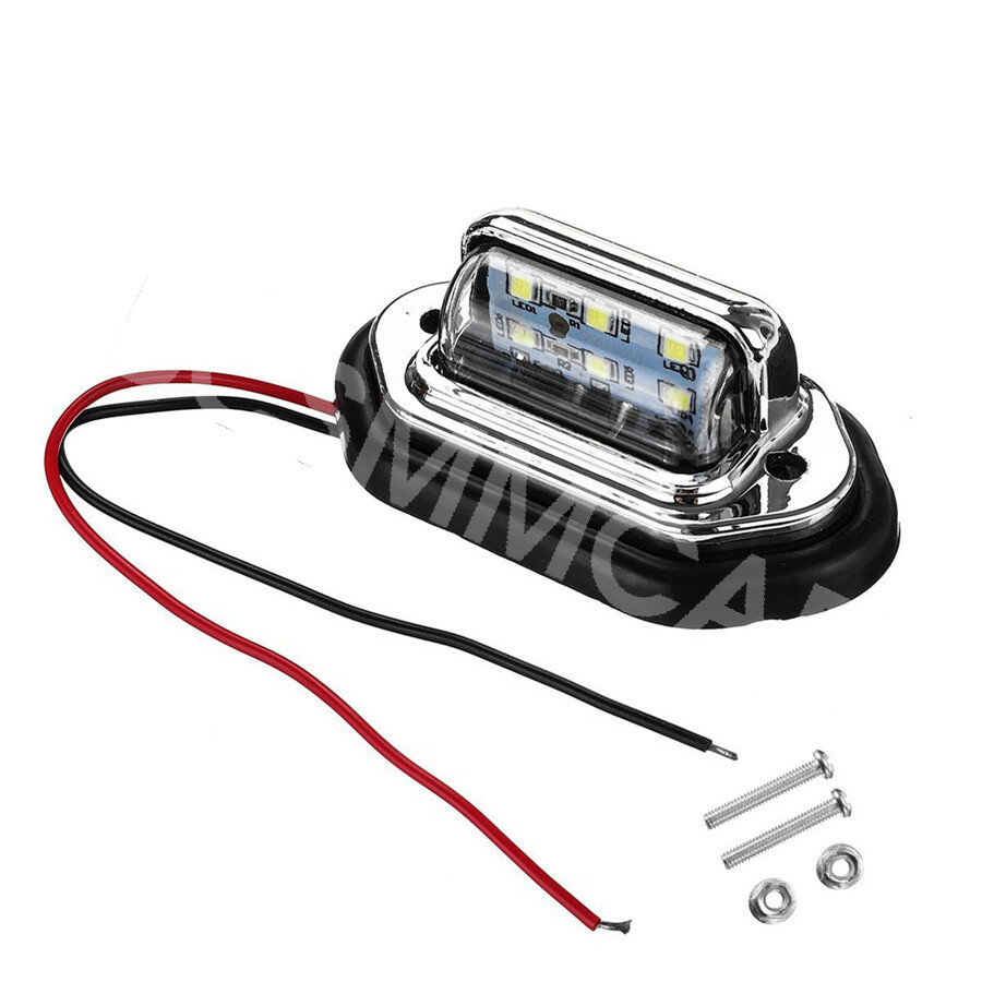 2 Pcs LED License Plate Lamp Tail Light For Car Boat Truck Waterproof 12-24V