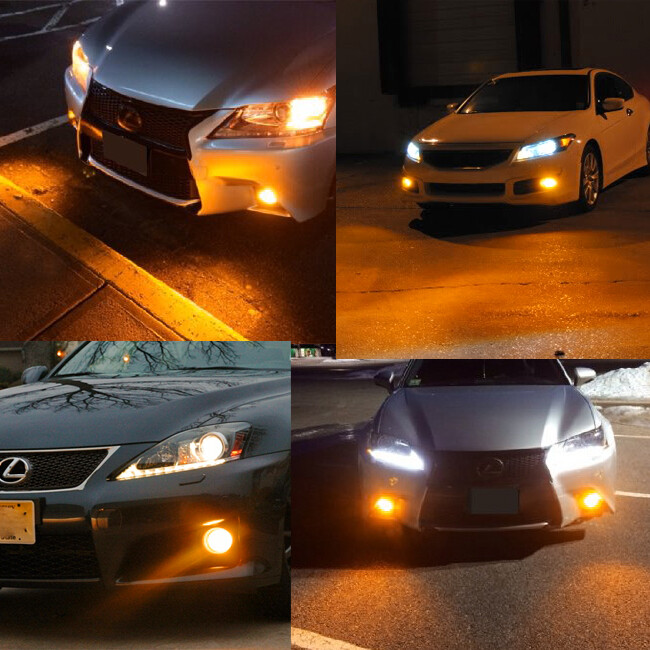 2 Bright Amber 9006 HB4 9012 Car Truck Pickup Fog Lights Driving Lamp LED Bulbs