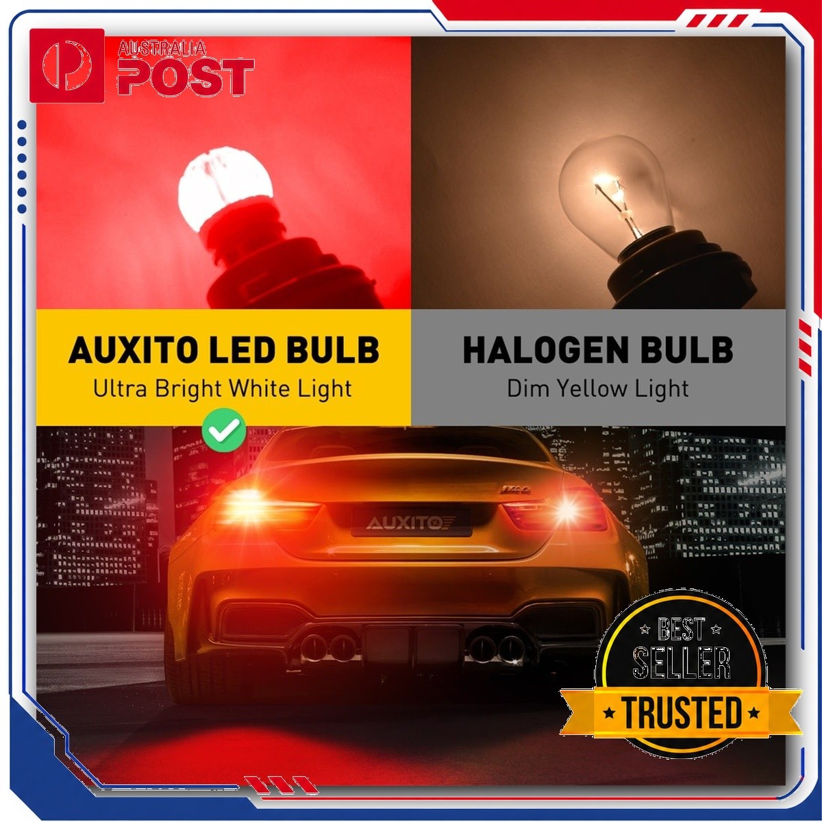 2X 1157 LED BAY15D Brake/Stop Light Tail Bulb Pure Red Bright