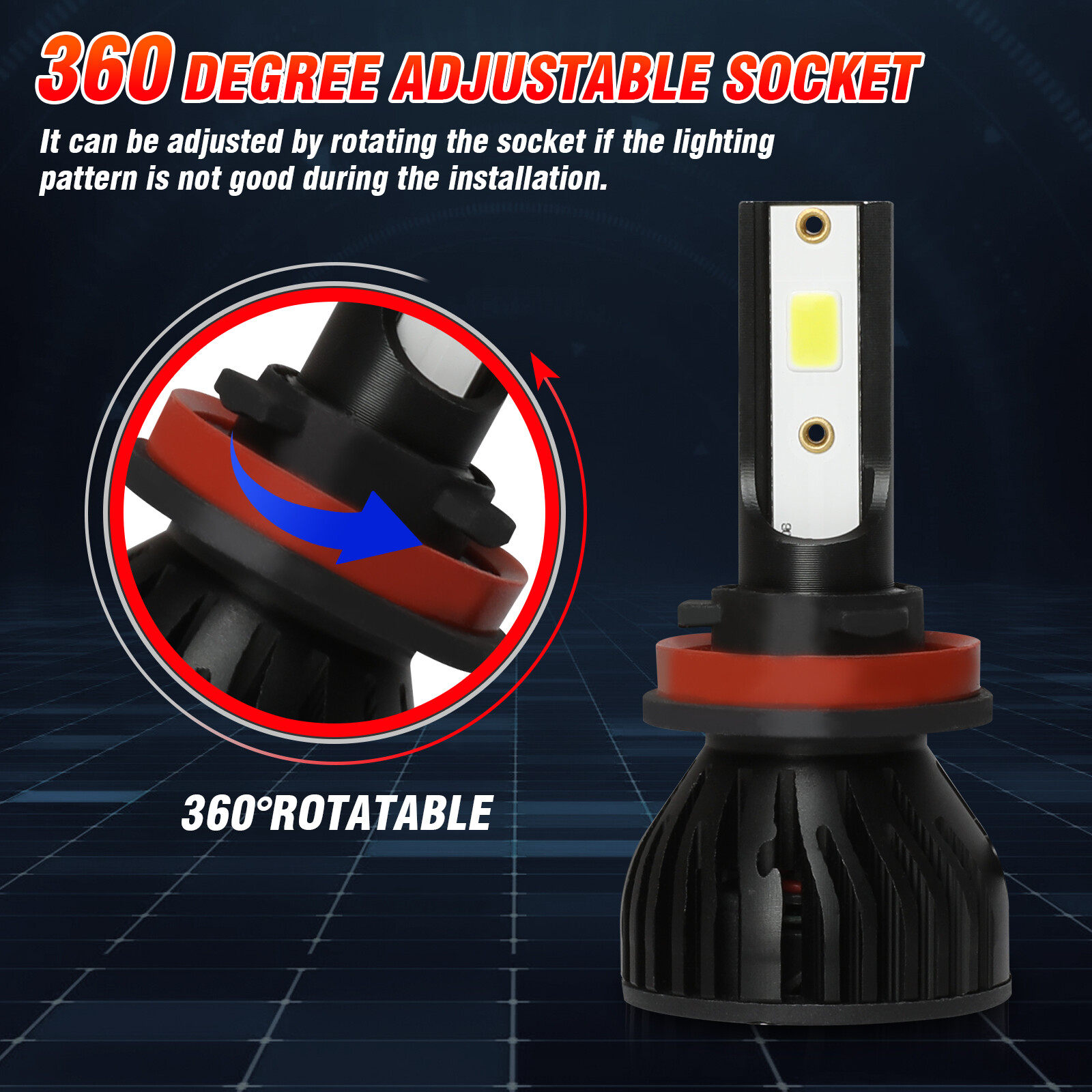 H7 H11 LED Headlight High Low Beam 50W 7000LM Bright White Replace Bulbs 4Pcs