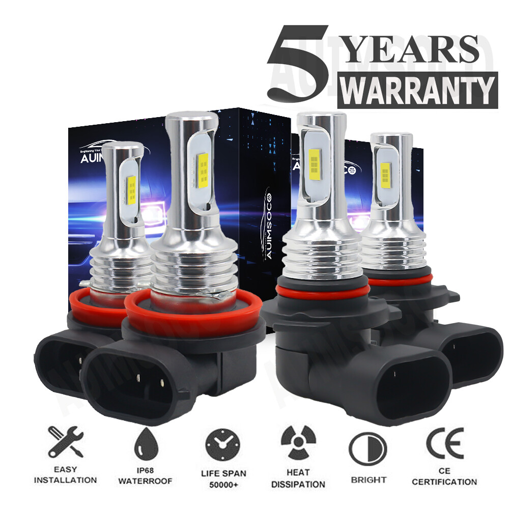 H11 9005 LED Headlight Super Bright Bulbs Kit 8000K White 330000LM High/Low Beam