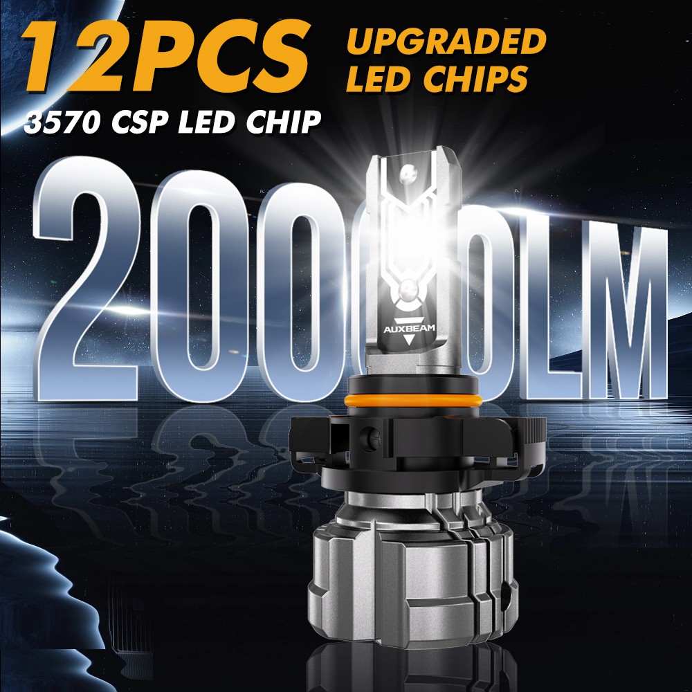 AUXBEAM LED PSX24W 2504 White 6500K Two Bulbs Fog Light Replacement Lamp 20000LM