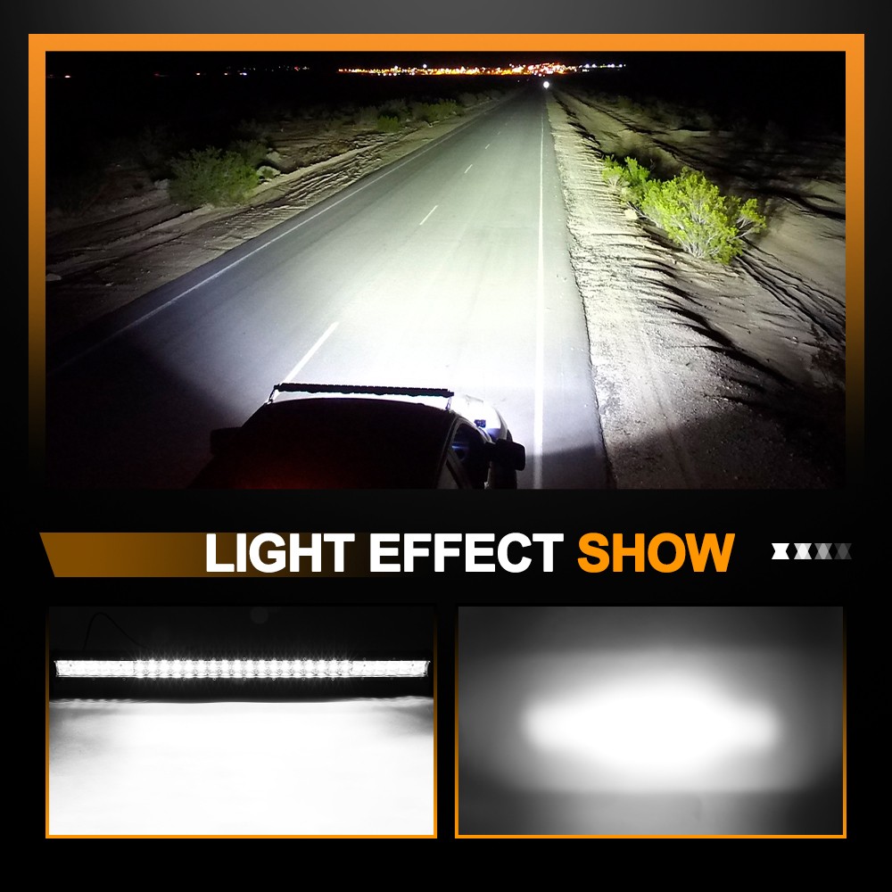 Dual Row 15″20″24″28″33″42″48″ LED Light Bar Spot Flood Combo Truck 4WD Offroad