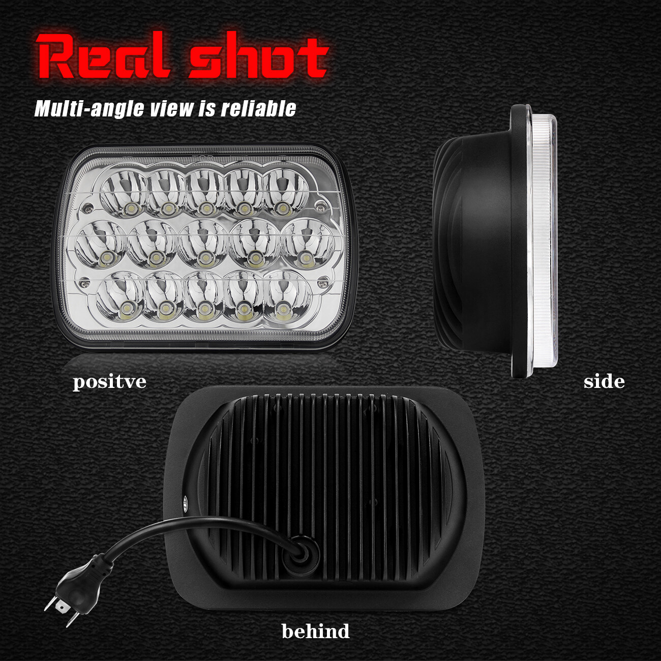 Ultra-bright 5X7″7×6″ inch Rectangle LED Hi/Lo Beam Headlight DRL 180W Headlamps