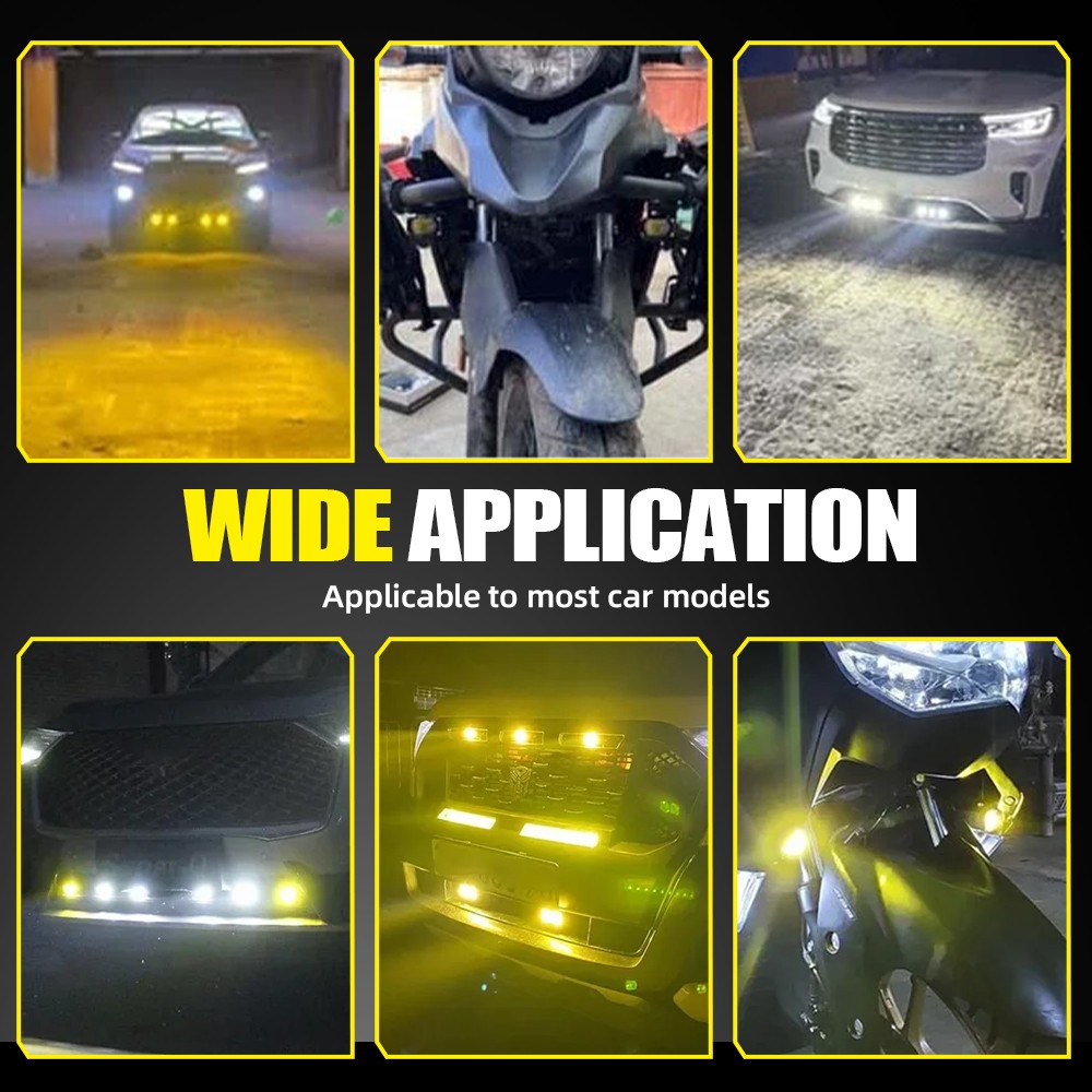 Super Bright White/Yellow Front Grill Driving Lights Mini Projector Fog Lights