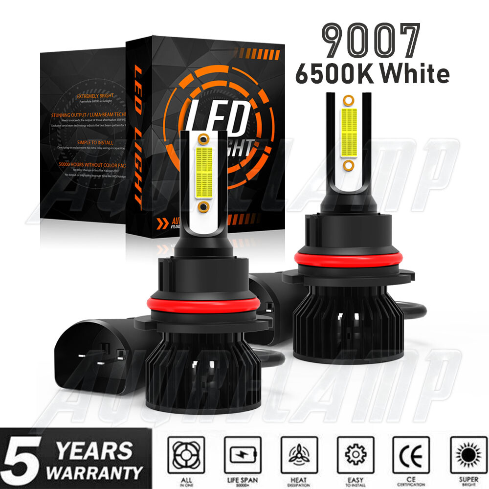 NEW 120W AuureLamp 9007 H10 HB3 CSP LED Headlight Light Kit 6000K White