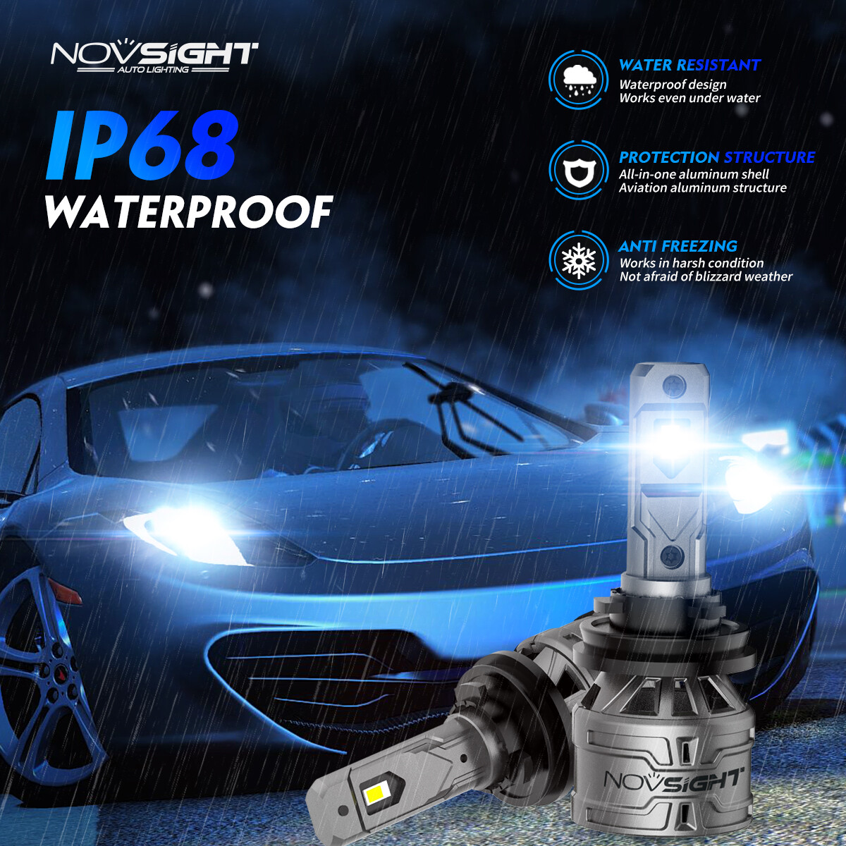 H11 H8 H9 LED Headlight Bulb Conversion Kit High Low Beam Lamp 6500K Super White