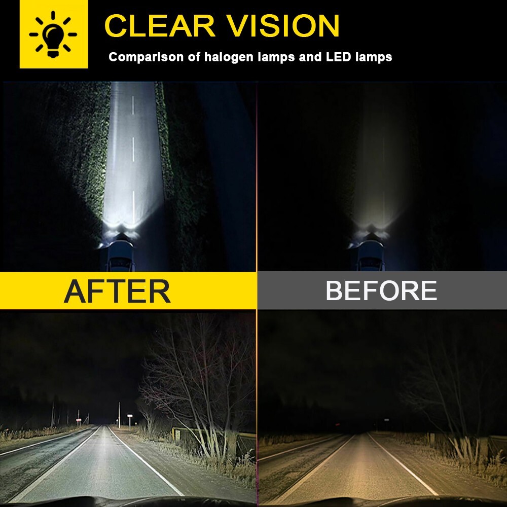 NAS LED HEADLIGHT KIT H7 SUPER WHITE 60000LM 6000K LOW BEAM 1 PAIR