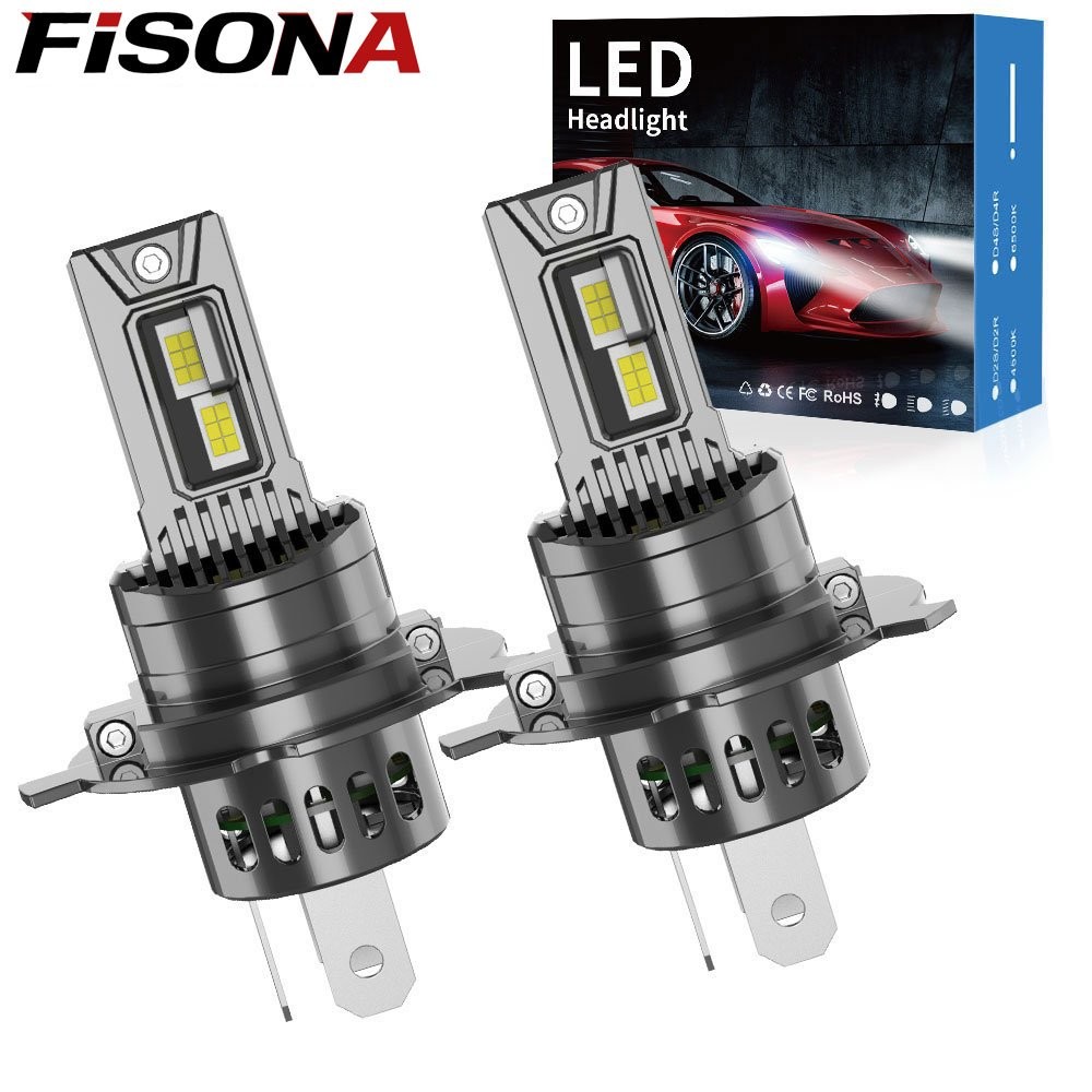 FISONA H4 LED Headlight Bulbs High Low Beam Super Bright 10000Lumens 100W 6000K