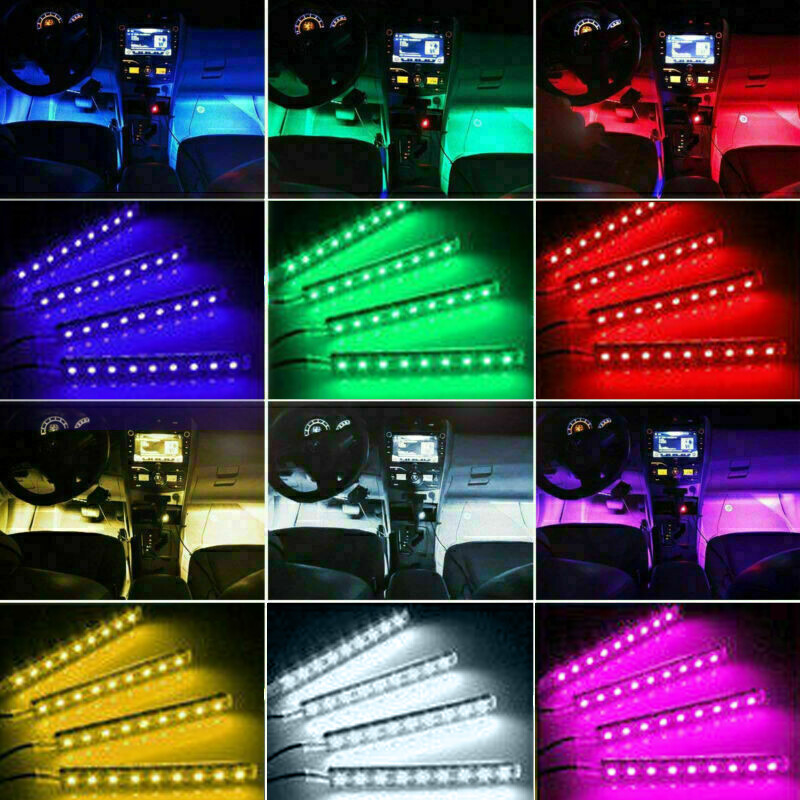 RGB LED Car Interior Floor Decorative Atmosphere Strip Lamp Lights For Lexus