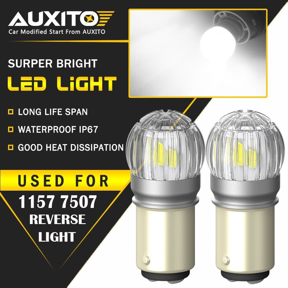 AUXITO 1157 2057 LED Brake Stop Light Bulbs 6000K Clear White Free Return 6T EA