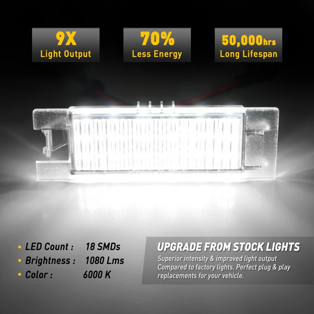 6000K WHITE LED License Plate Light Super For Bright Chevy Camaro Malibu VoltO