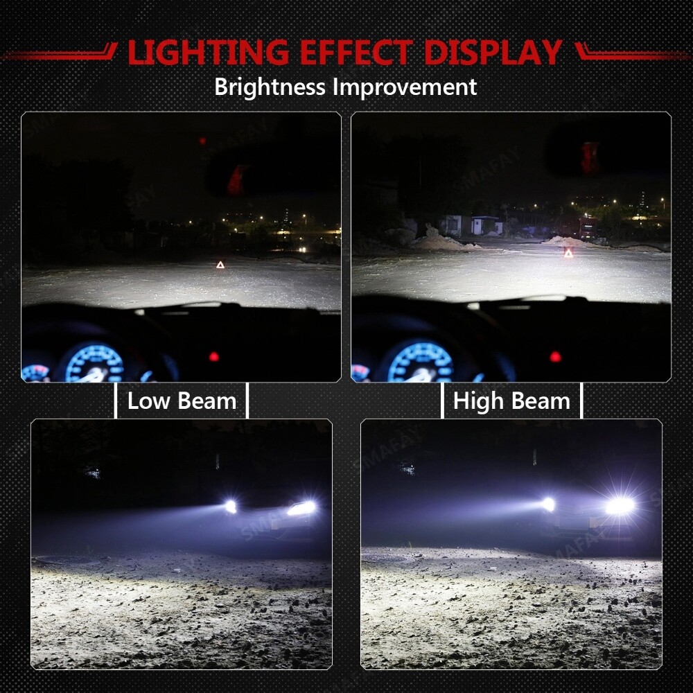 8-sides 9005 LED Bulb Headlight High or Low beam Conversion Kit Bright Plug&Play