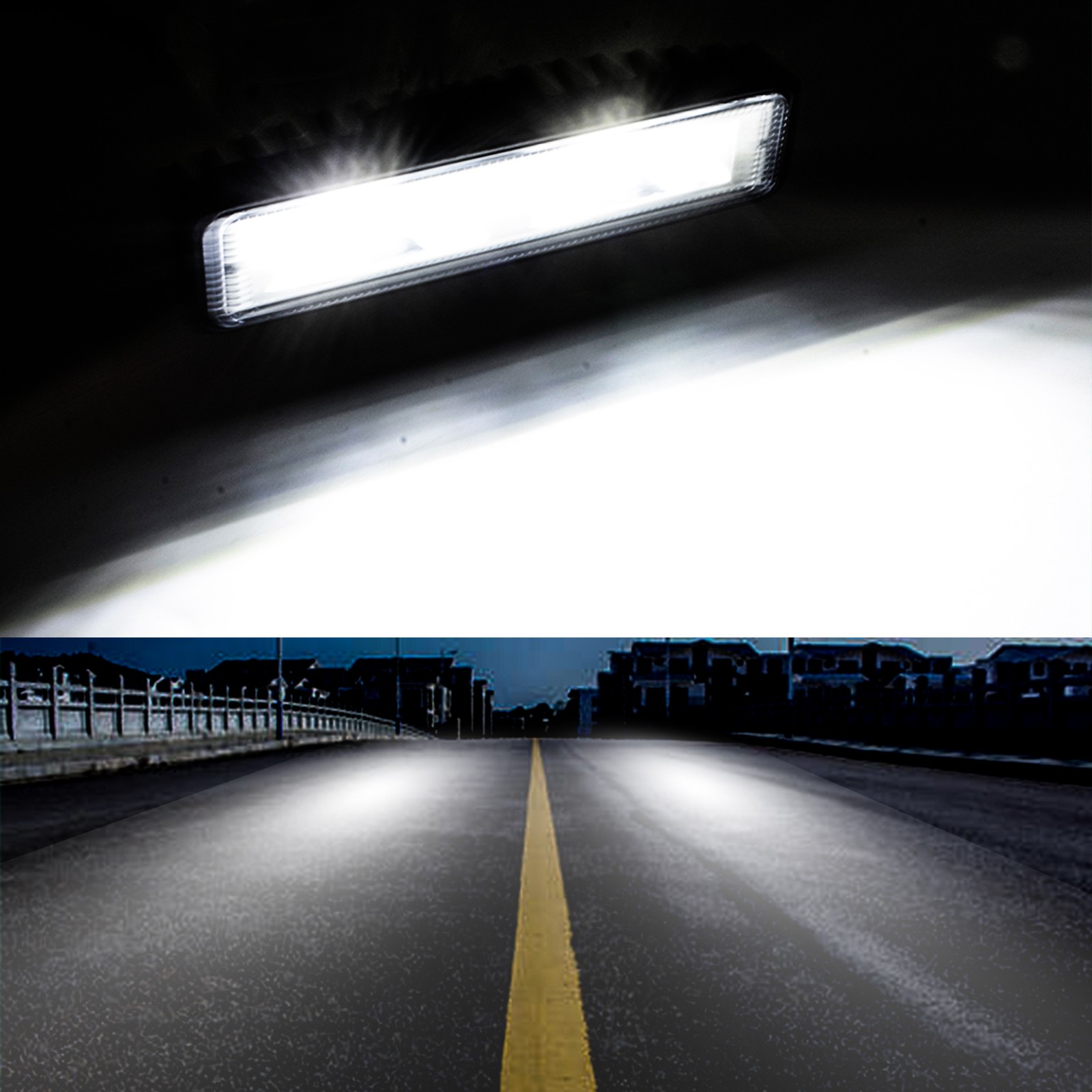 2x 6inch 48W LED Work Light Bar Flood Fog Lamp Offroad Driving Truck SUV ATV 4WD