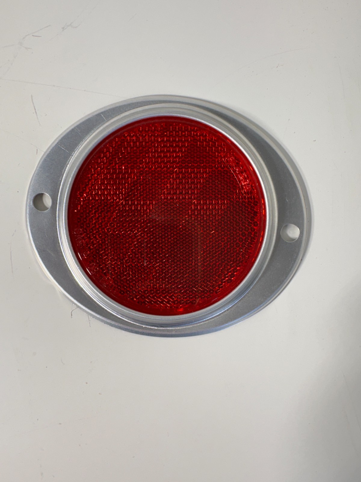 3 inch Round Aluminum Housing Reflectors Amber + Red Pair Military Trailer