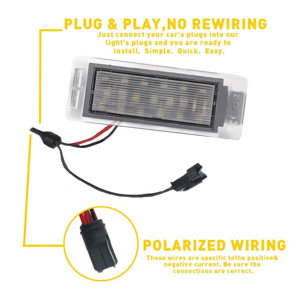 Fit Cadillac Chevrolet Buick GMC Acadia GMC Terrain LED License Plate Light 2Pcs