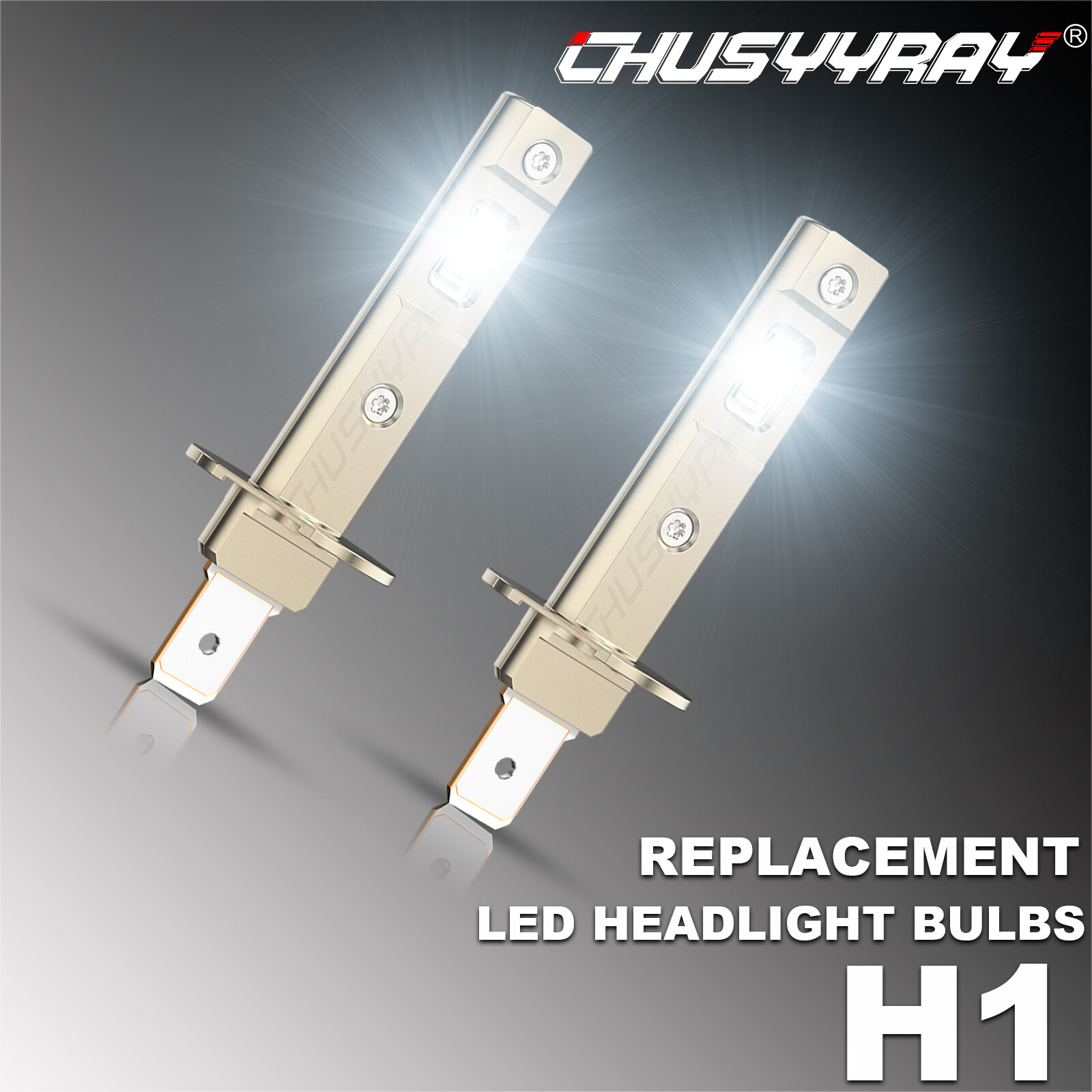 H1 LED Headlight Kit Bulbs High Low Beam 6000K Super White 12000LM Combo 2