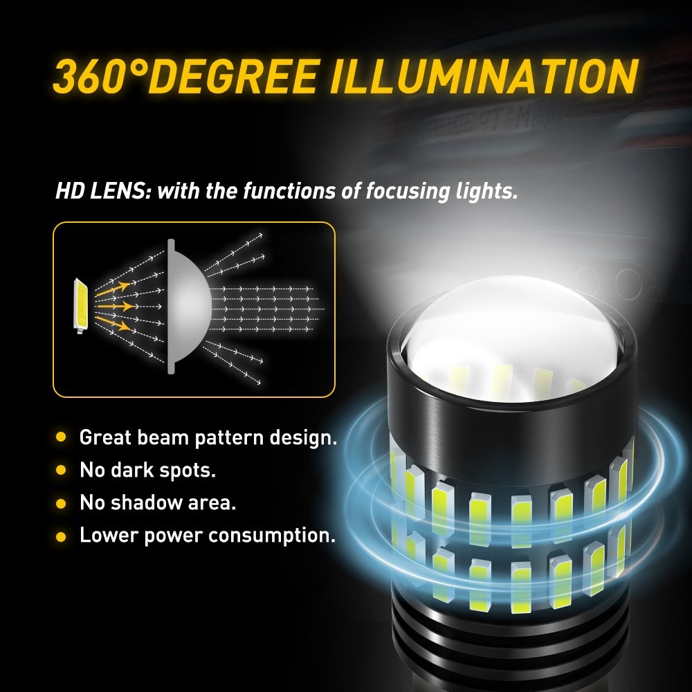 AUXITO 1156 7506 LED Reverse Light Canbus Backup Bulb 6000K White Parking Lamp