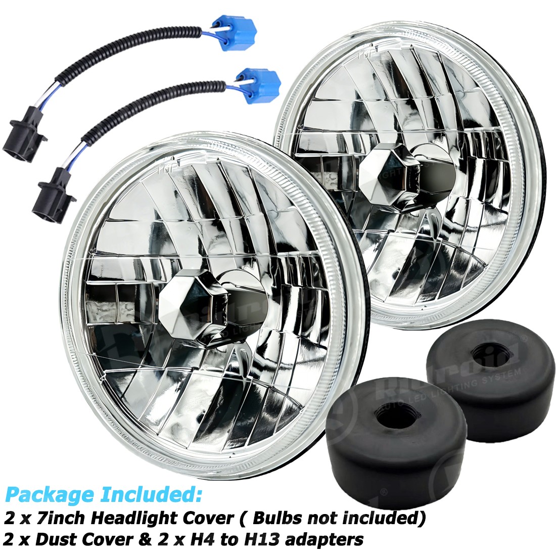 For Hummer H2 2003-2009 Pair DOT 7 inch Round LED Headlights w/ High Low Beam