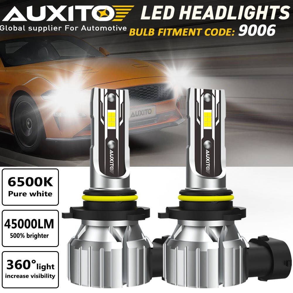 AUXITO 9006 HB4 60W LED Headlight Bulbs Low Beam 45000LM 6500K White E2 Series
