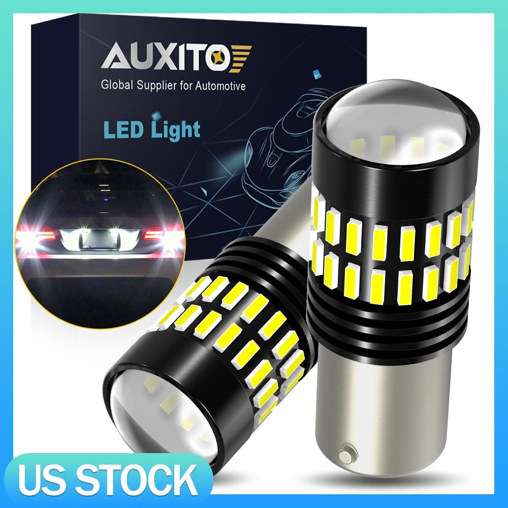 AUXITO 2X 1156 7506 LED Light Bulb with Projector 1:1 Size Super Bright White
