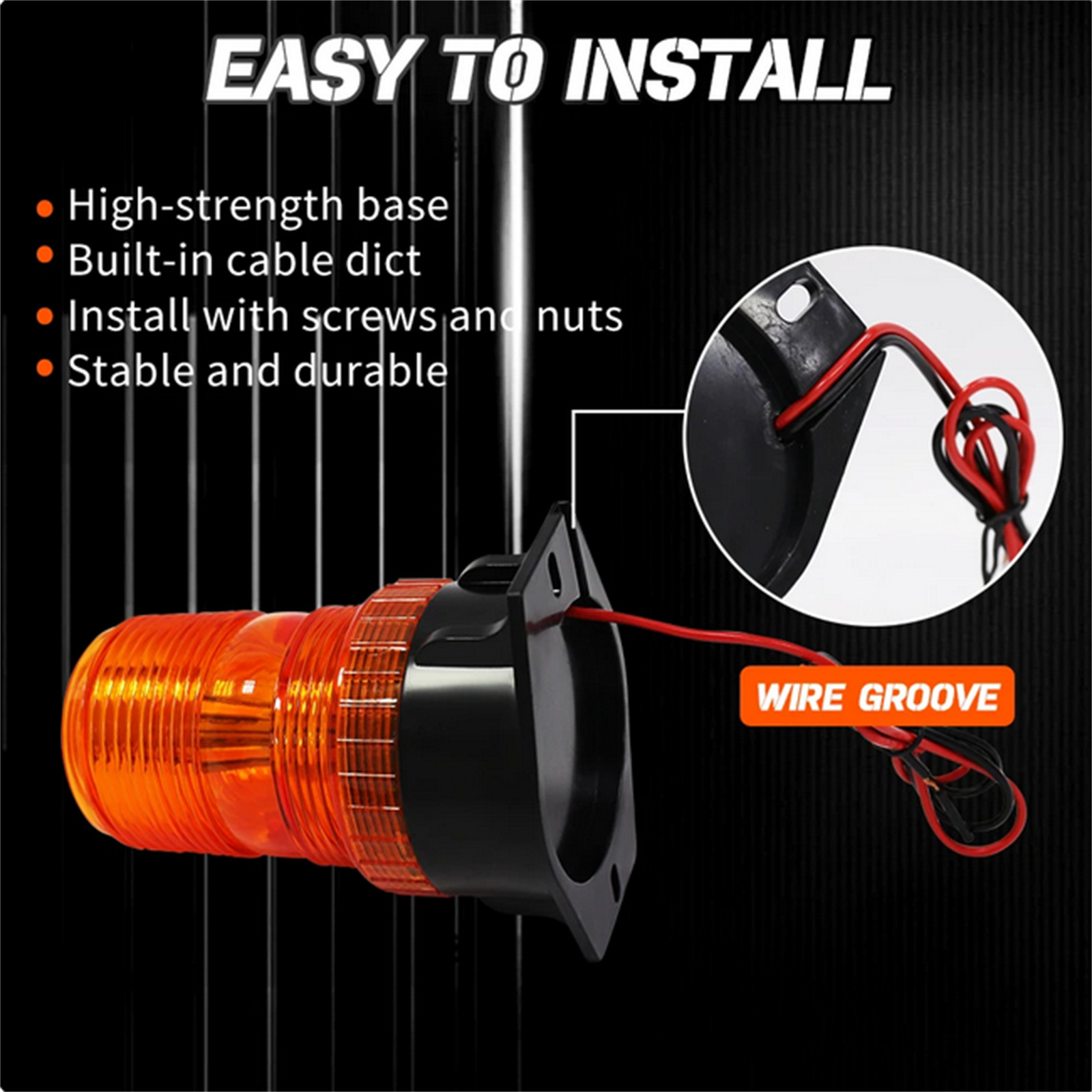 30 LED Strobe Light 12V-24V Emergency Warning Flashing Lights Forklift Golf Cart