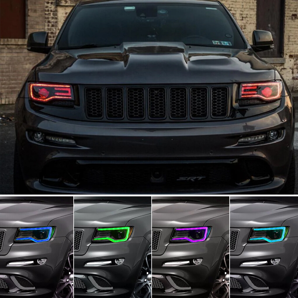 For 2014-2021 Jeep Grand Cherokee Headlight Bluetooth APP RGBW LED DRL Board