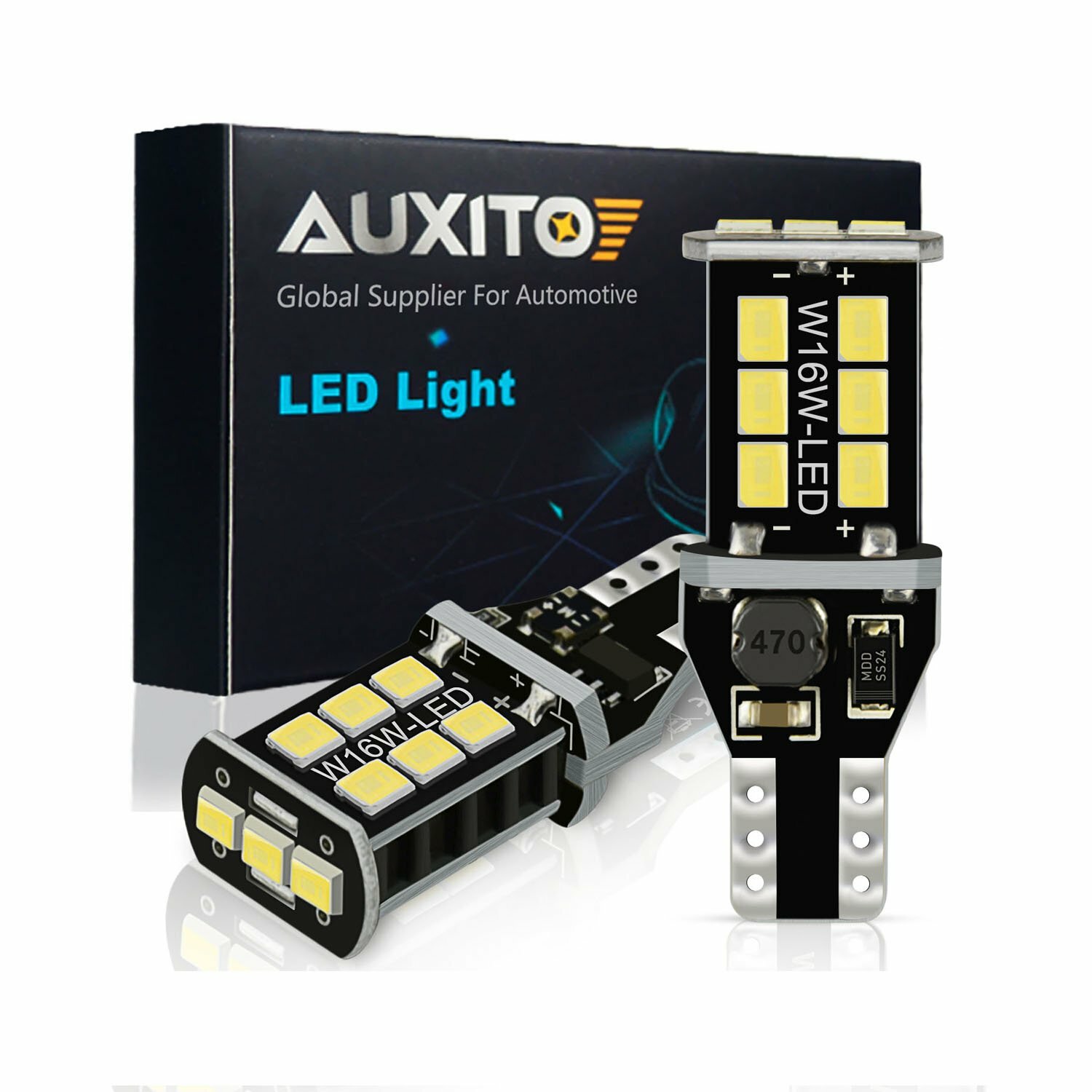 2x Super Bright 2400LM T15 921 912 W16W LED Tail Backup Reverse Light Bulb 6500K