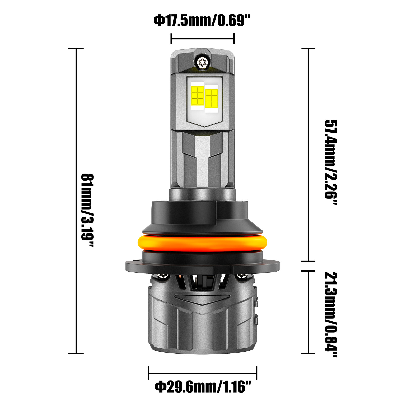 AUXBEAM Canbus HB5 9007 LED Headlight Bulbs High Low Beam 6500K White 52W/120W