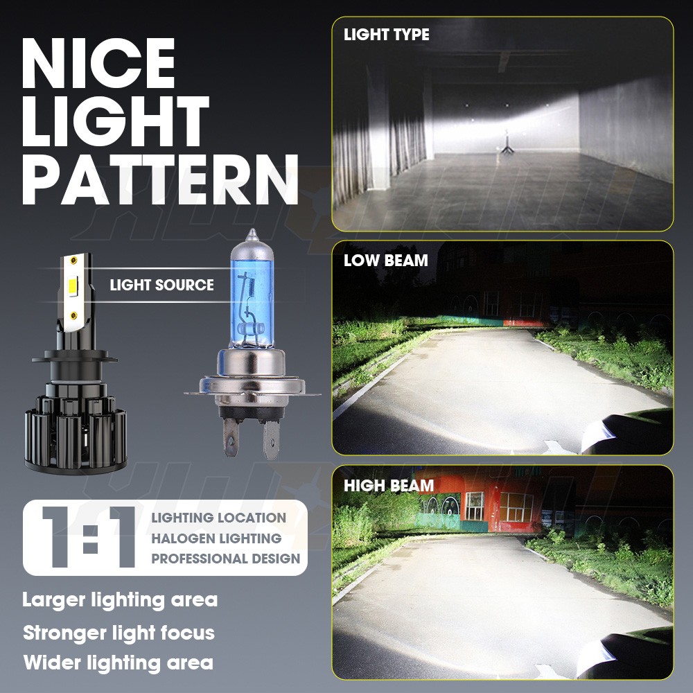 4x H7 H11 6000K White LED Headlight Hi/Low Bulbs Kit For Kia Sorento 2015-2018