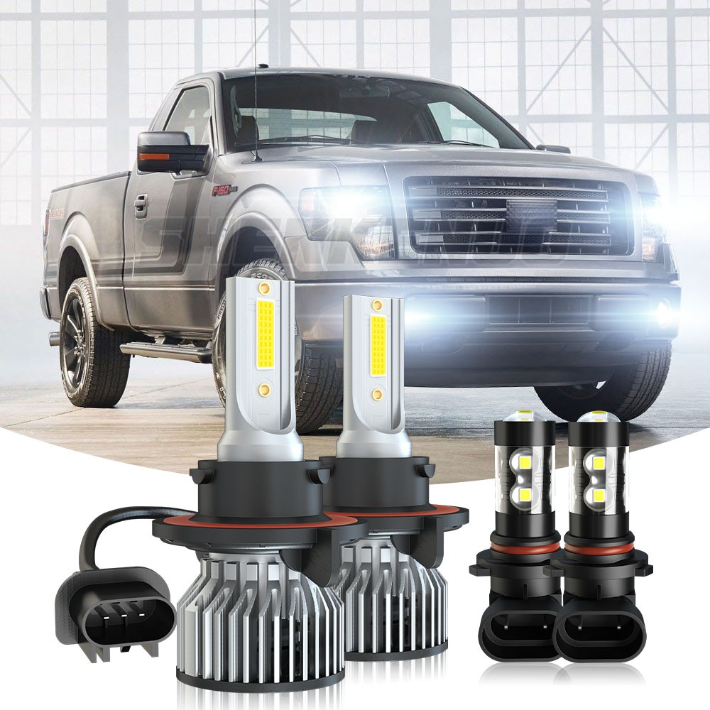 For 2005-2019 Ford F550 Super Duty 6.7L LED Headlight Fog Light Bulb Kit 6000K