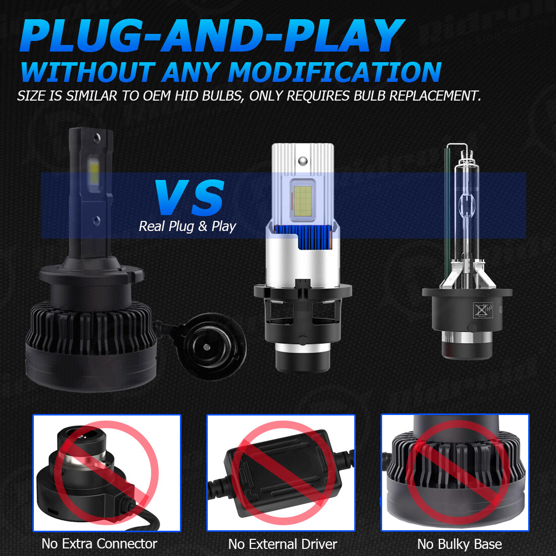 PAIR wirless D2S D2R D2C HID Xenon Bulbs Factory Headlight HID Replacement 6000K