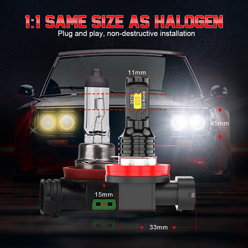 For BMW X5 2007-2013 LED Headlight Hi/Low Beam Fog Light Bulbs 6000K White Combo