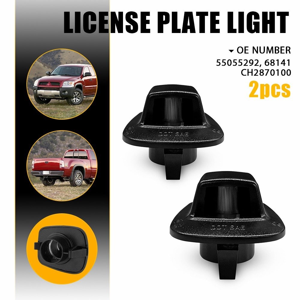 2x Rear License Plate Light Cover for 1997-2010 Dodge Dakota 2011 RAM Dakota USA