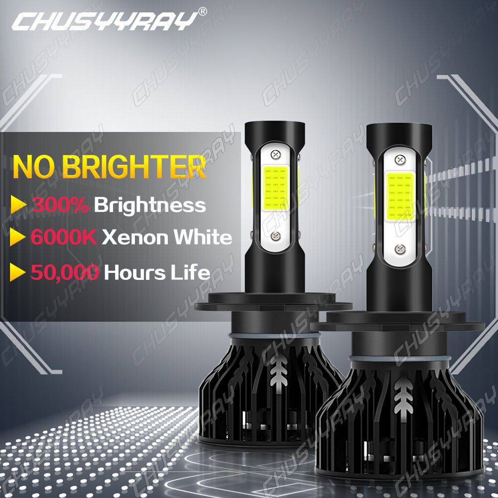 H7 LED 160W Super Bright 6000K White Headlight Bulbs Kit High / Low Beam New