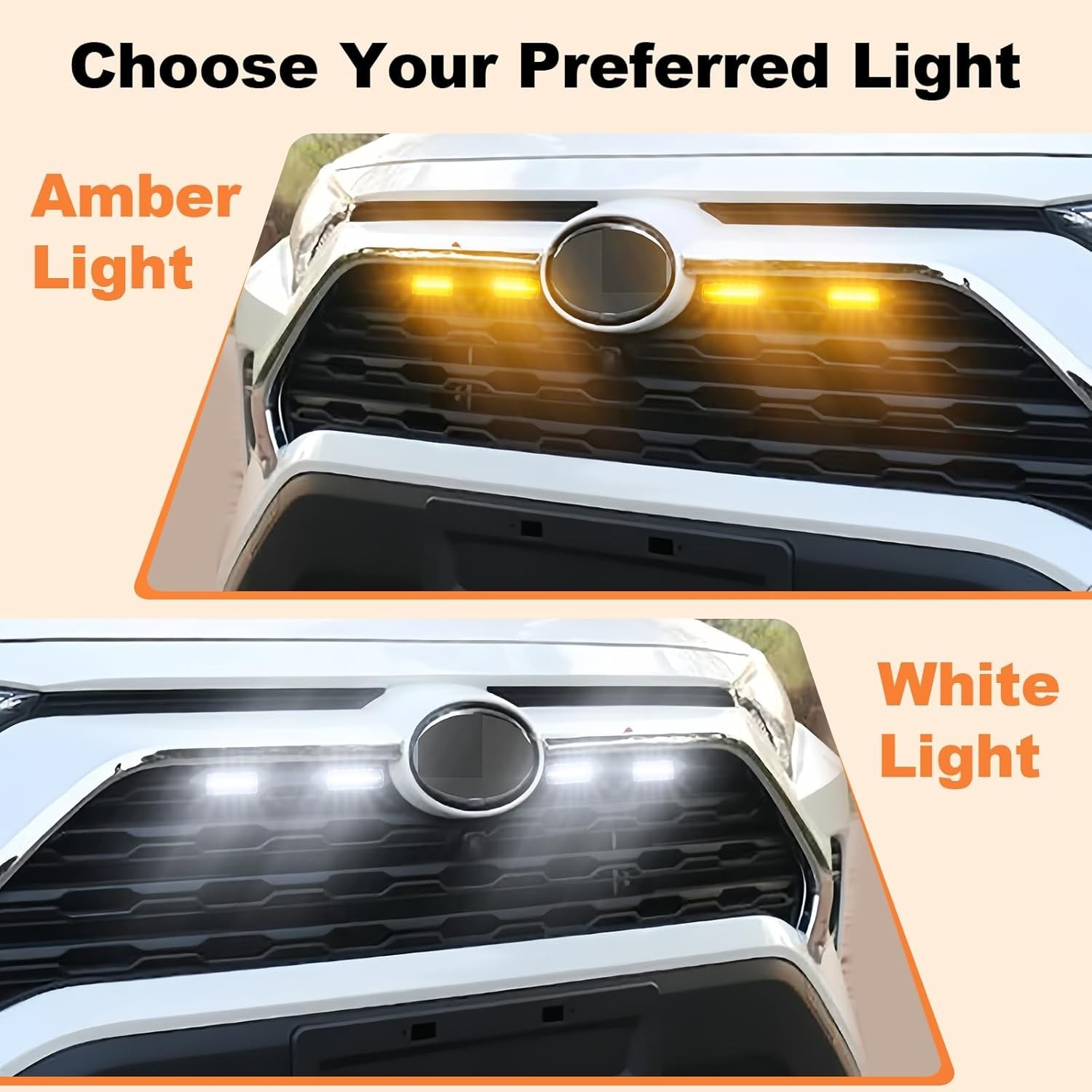 For Toyota RAV4 2024-2019 Hybrid LE SE XLE XSE Front Grill Lights LED Accent Kit