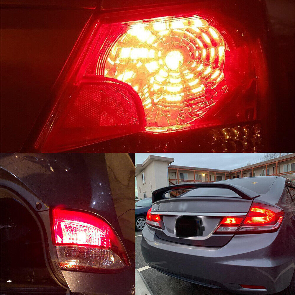2pcs 1156 7506 LED Red Strobe Flashing Blinking Brake Tail Light Lamp Bulbs