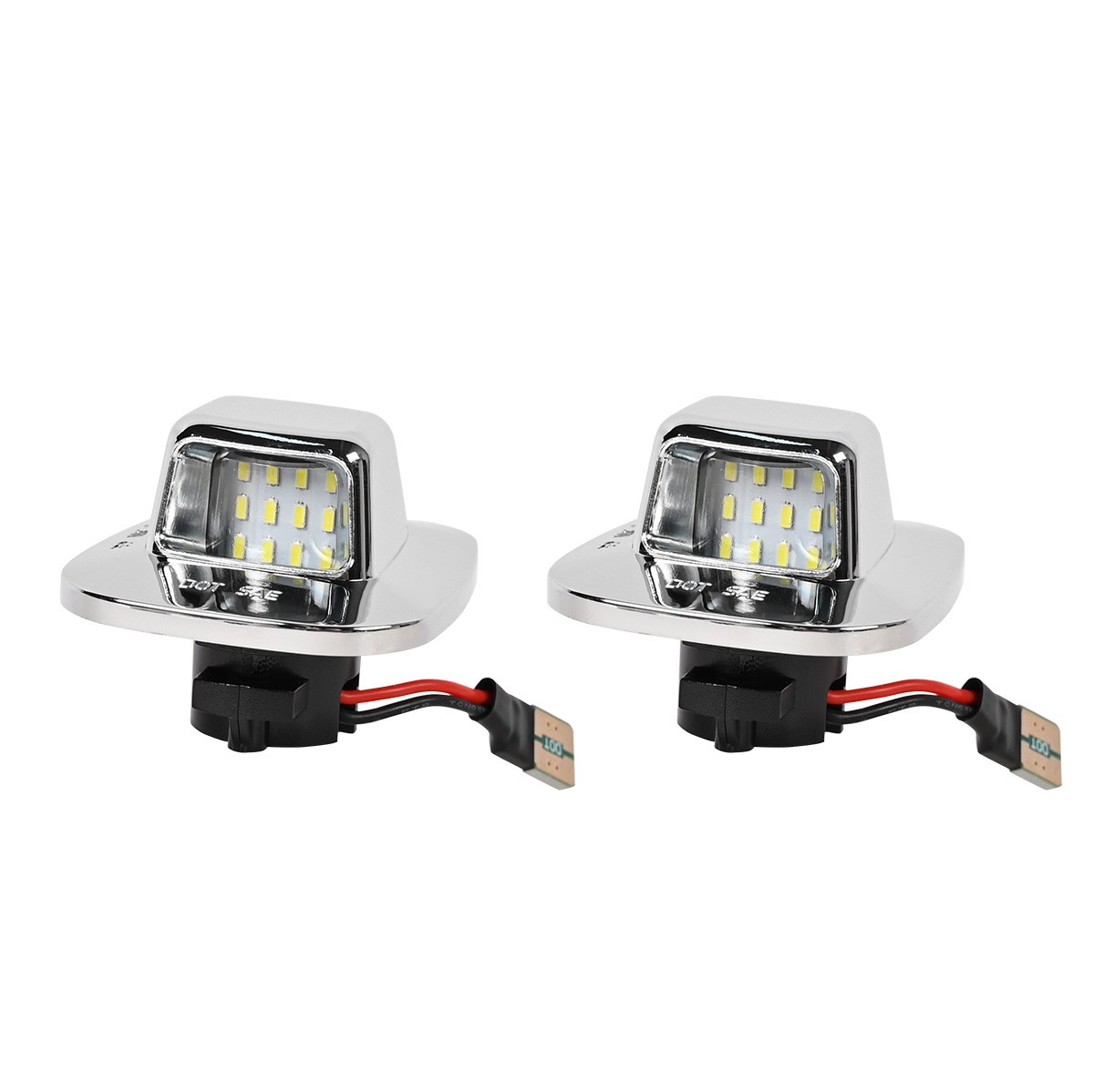 2x Chrome LED License Plate Light Tag Lamp For Chevy GMC C/K 1500 2500 ED 88-00