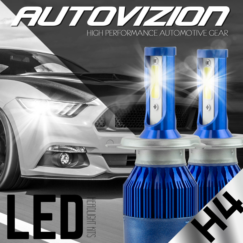 New LED CSP Kit Headlight Hi/Lo H4 HB2 9003 6000K 488W 48800LM Whilte Bulbs Pair