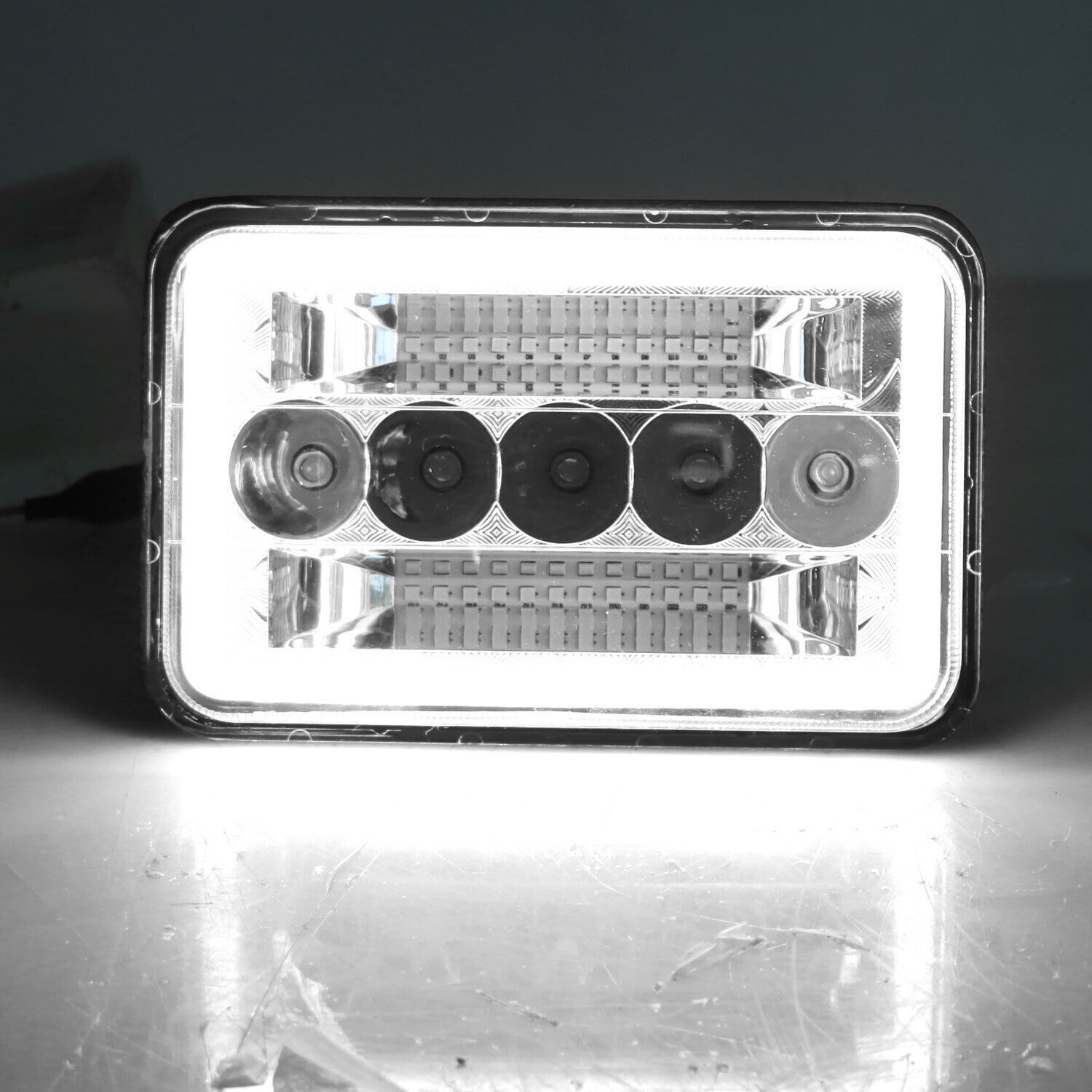 2PCS 4X6“ LED Work Lights Hi/Low Lamp Driving DRL Headlight + Mounting Brackets